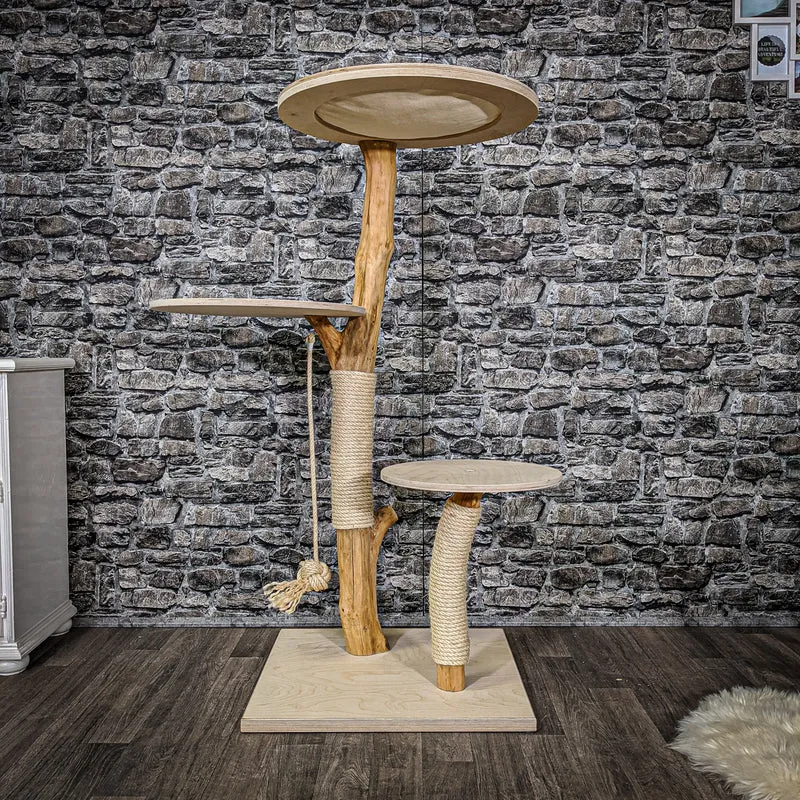 Naturkratzbaum 2184 Kratzbaum Natur Holz Design 135 cm hoch