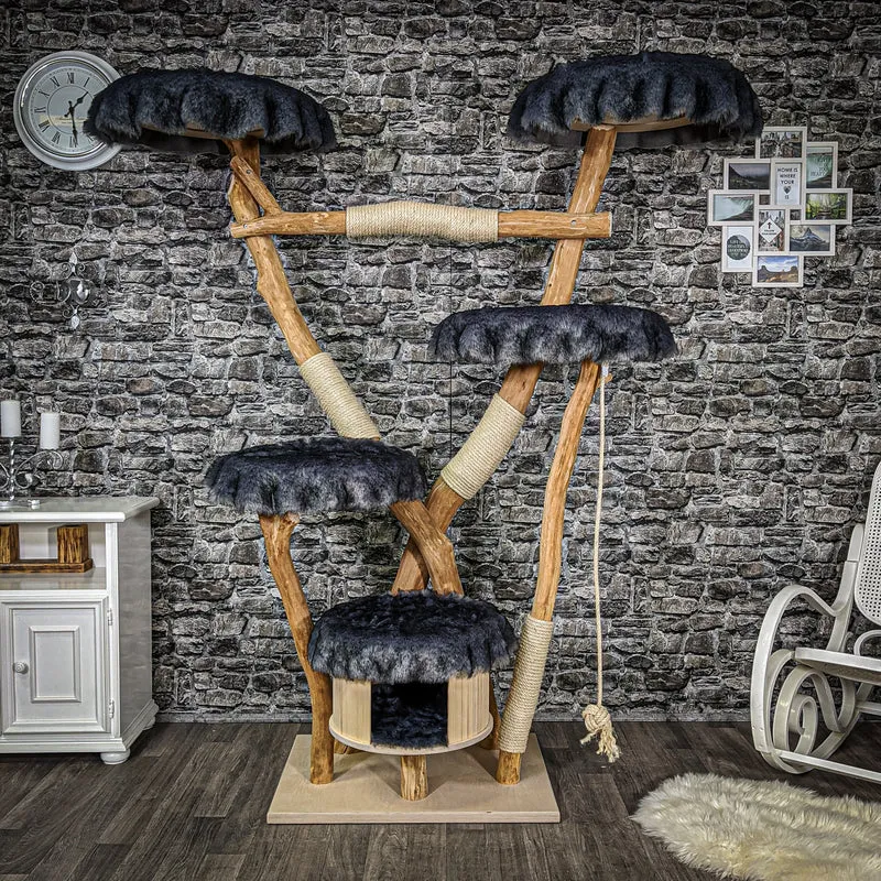 Naturkratzbaum 2183 Kratzbaum Natur Holz Design 200 cm hoch