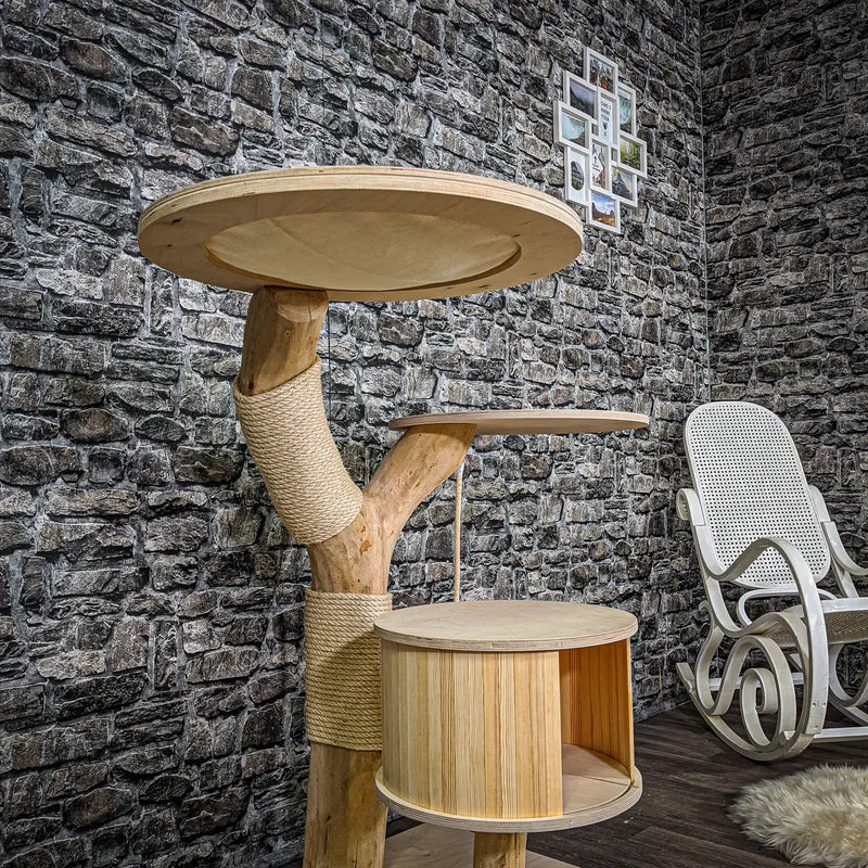 Naturkratzbaum 2181 Kratzbaum Natur Holz Design 110 cm hoch