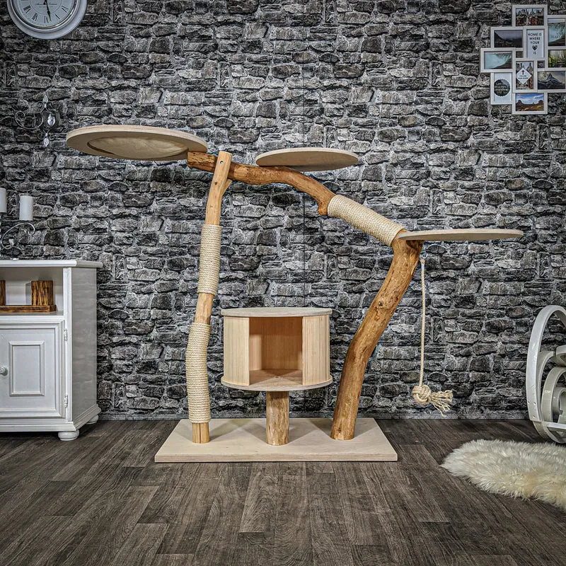 Naturkratzbaum 2179 Kratzbaum Natur Holz Design 130 cm hoch