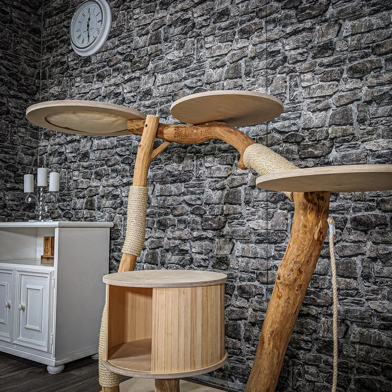 Naturkratzbaum 2179 Kratzbaum Natur Holz Design 130 cm hoch