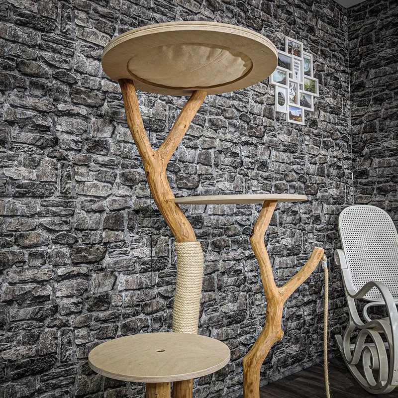 Naturkratzbaum 2178 Kratzbaum Natur Holz Design 145 cm hoch
