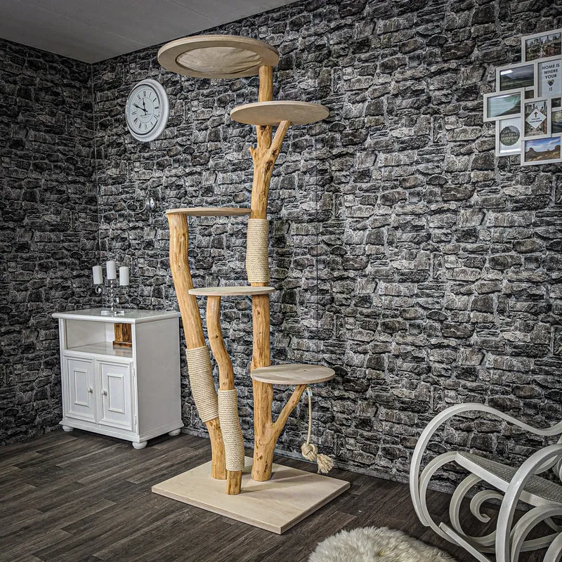 Naturkratzbaum 2177 Kratzbaum Natur Holz Design 210 cm hoch