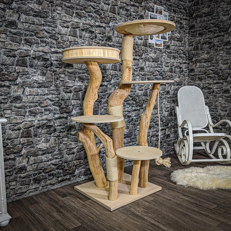 Naturkratzbaum 2175 Kratzbaum Natur Holz Design 165 cm hoch
