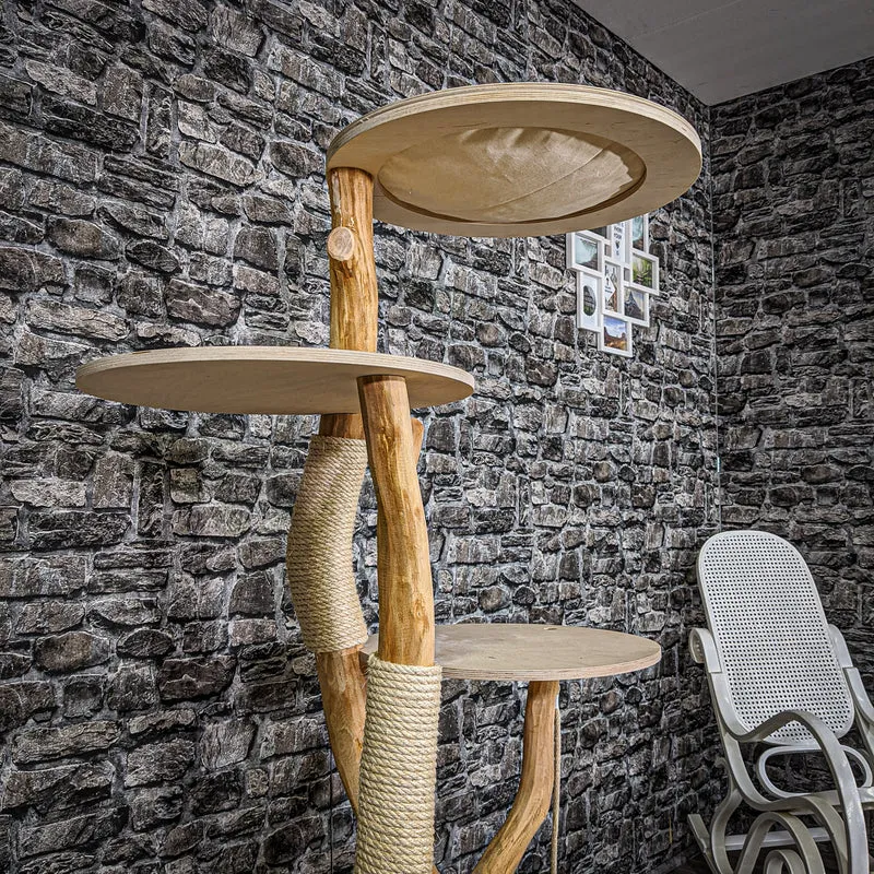 Naturkratzbaum 2174 Kratzbaum Natur Holz Design 160 cm hoch