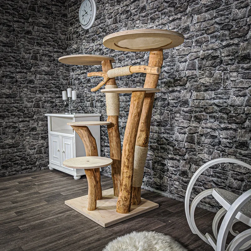 Naturkratzbaum 2173 Kratzbaum Natur Holz Design 135 cm hoch