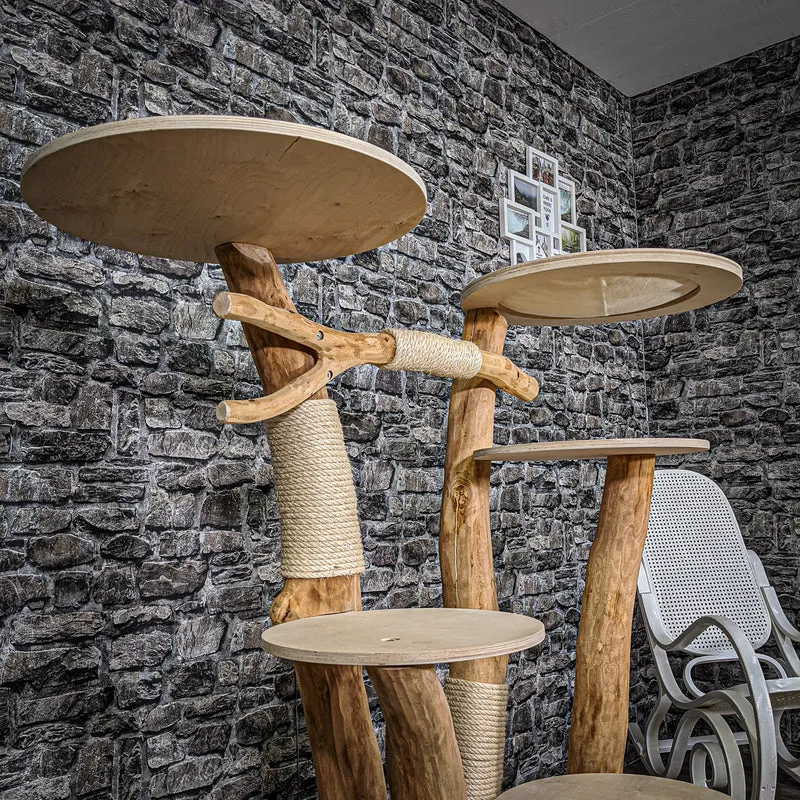 Naturkratzbaum 2173 Kratzbaum Natur Holz Design 135 cm hoch