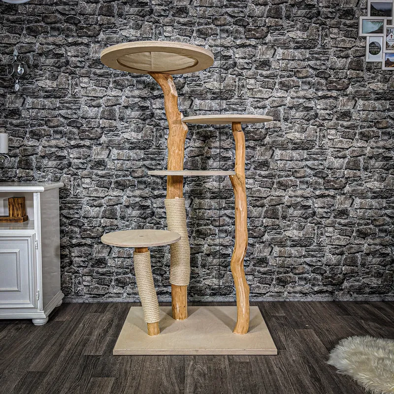 Naturkratzbaum 2172 Kratzbaum Natur Holz Design 145 cm hoch