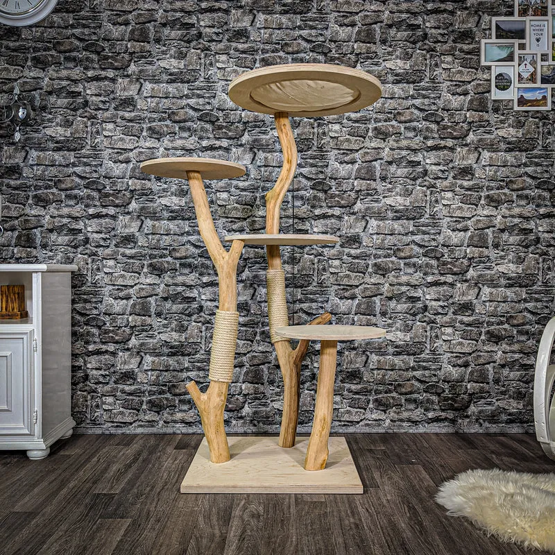 Naturkratzbaum 2171 Kratzbaum Natur Holz Design 145 cm hoch