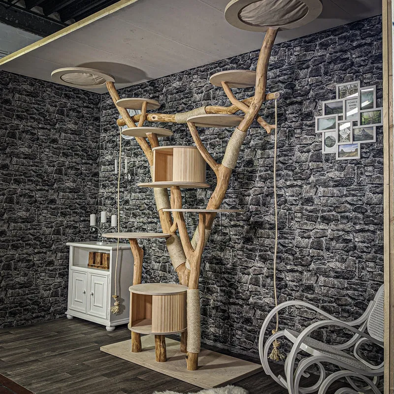Naturkratzbaum 2169 Kratzbaum Natur Holz Design 242 cm hoch