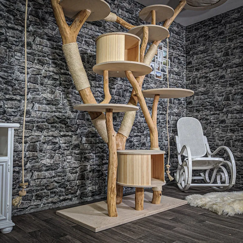 Naturkratzbaum 2169 Kratzbaum Natur Holz Design 242 cm hoch