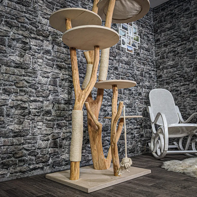Naturkratzbaum 2167 Kratzbaum Natur Holz Design 198 cm hoch