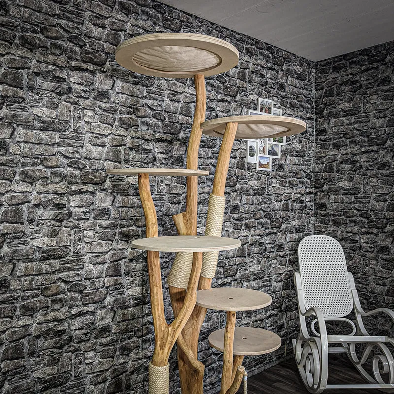 Naturkratzbaum 2167 Kratzbaum Natur Holz Design 198 cm hoch