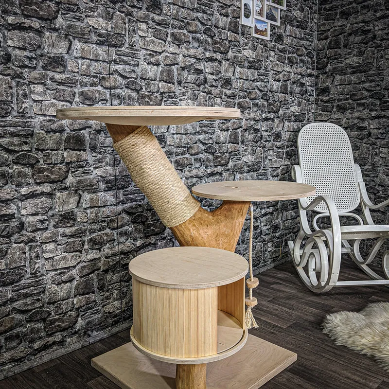 Naturkratzbaum 2161 Kratzbaum Natur Holz Design 102 cm hoch