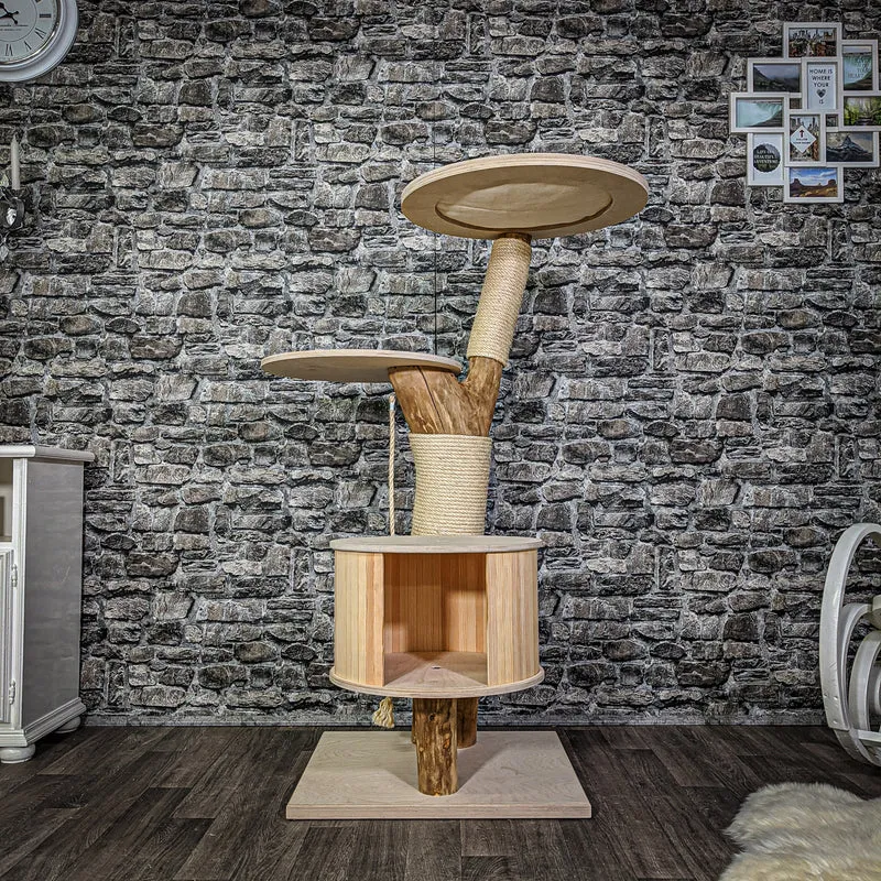 Naturkratzbaum 2151 Kratzbaum Natur Holz Design 135 cm hoch