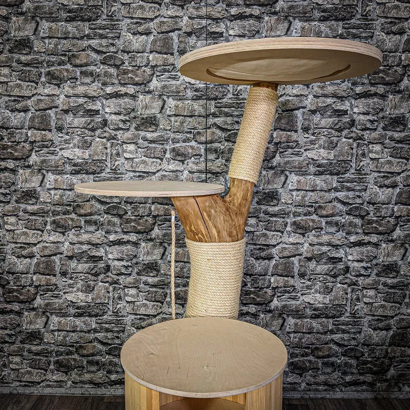 Naturkratzbaum 2151 Kratzbaum Natur Holz Design 135 cm hoch