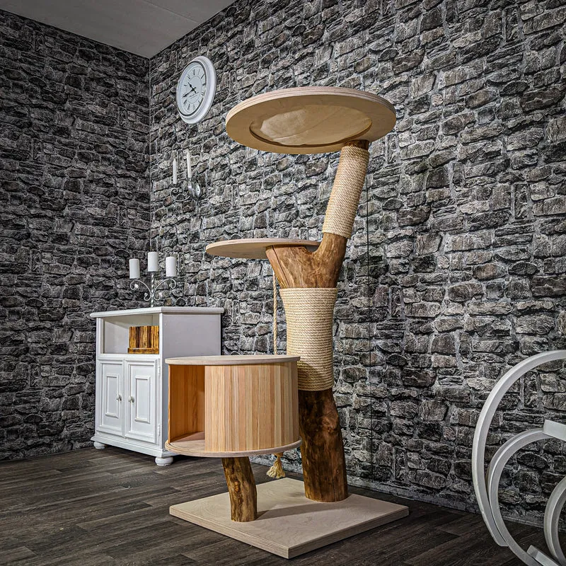 Naturkratzbaum 2151 Kratzbaum Natur Holz Design 135 cm hoch
