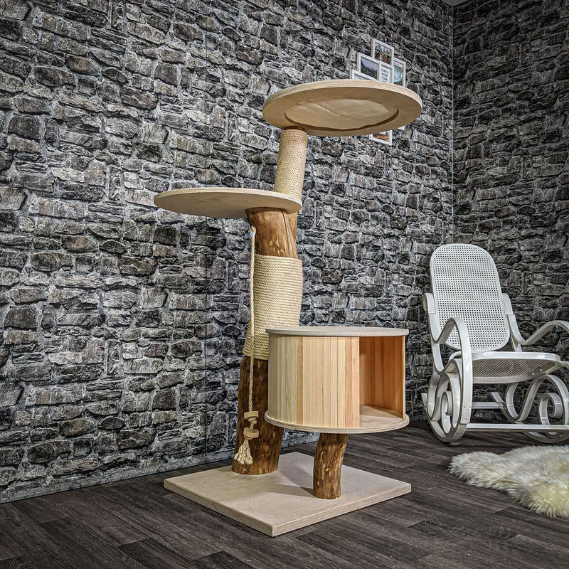 Naturkratzbaum 2151 Kratzbaum Natur Holz Design 135 cm hoch