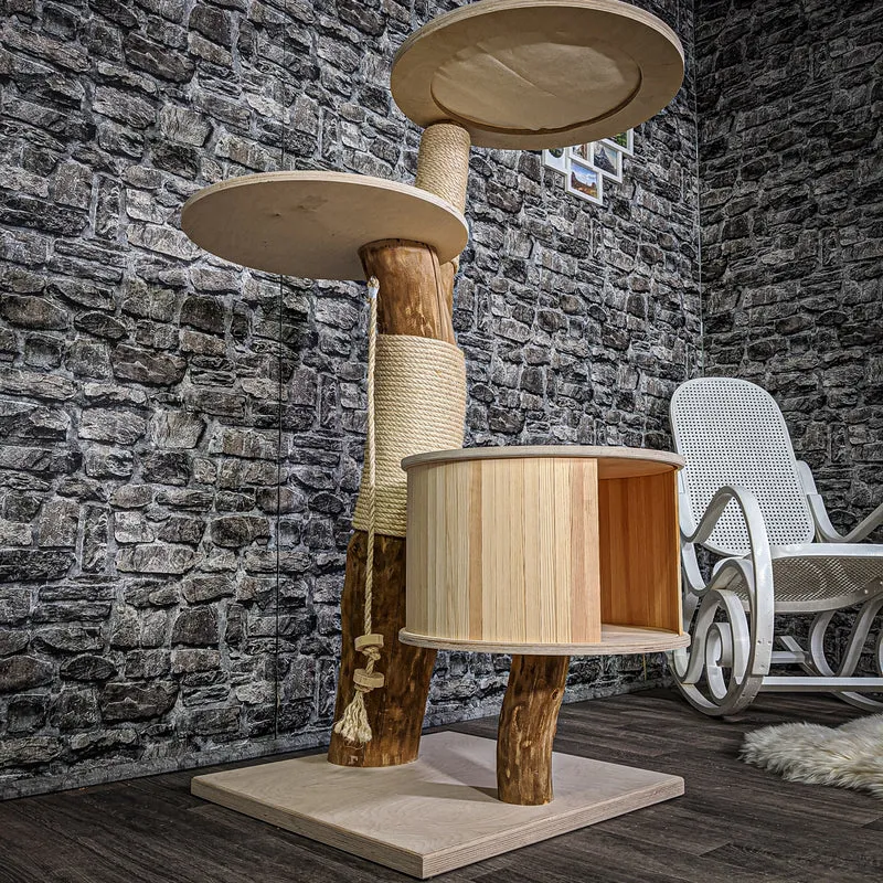Naturkratzbaum 2151 Kratzbaum Natur Holz Design 135 cm hoch