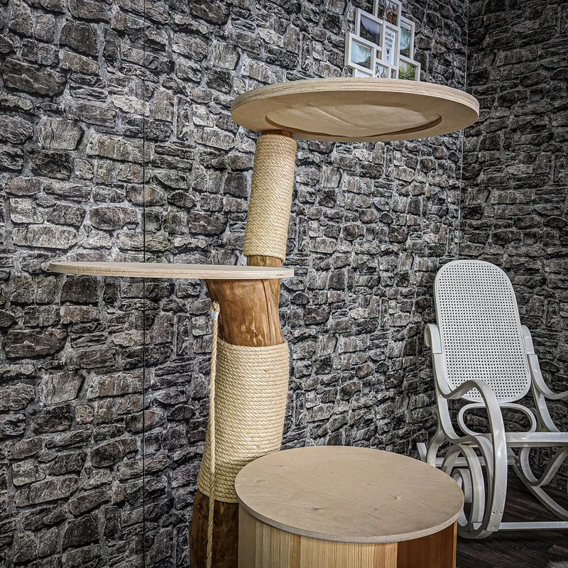 Naturkratzbaum 2151 Kratzbaum Natur Holz Design 135 cm hoch
