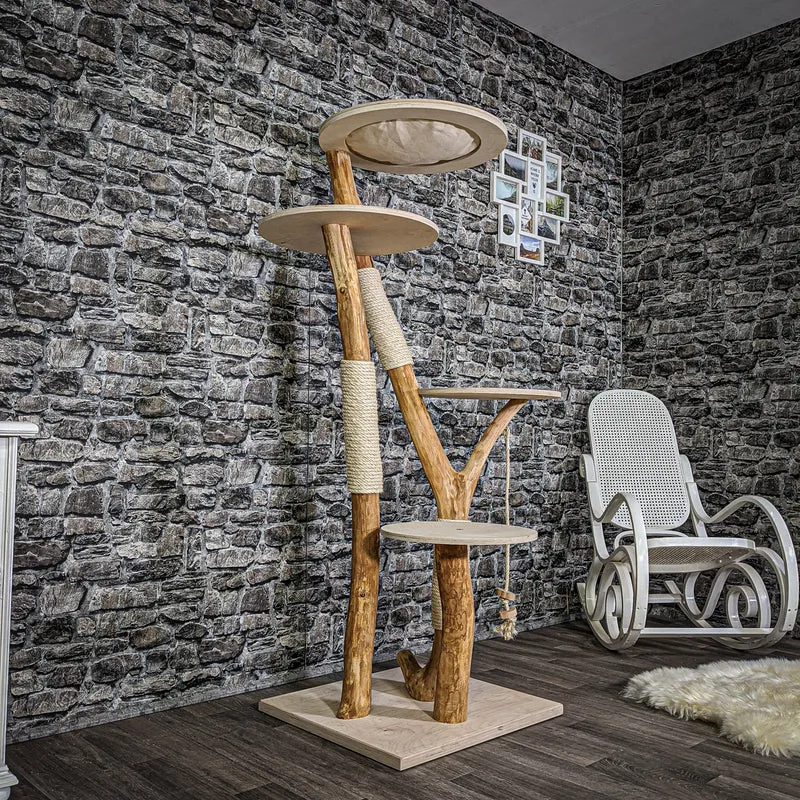 Naturkratzbaum 2144 Kratzbaum Natur Holz Design 170 cm hoch