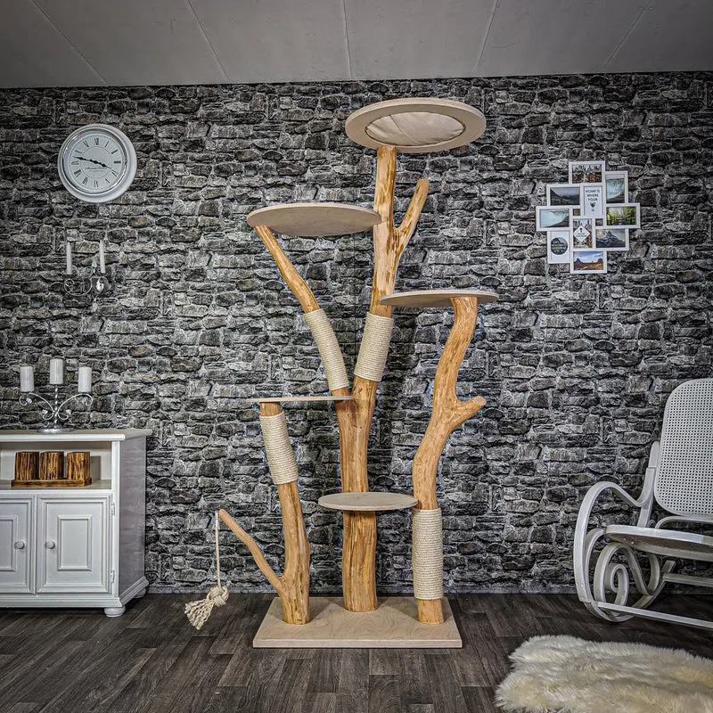 Naturkratzbaum 2143 Kratzbaum Natur Holz Design 205 cm hoch