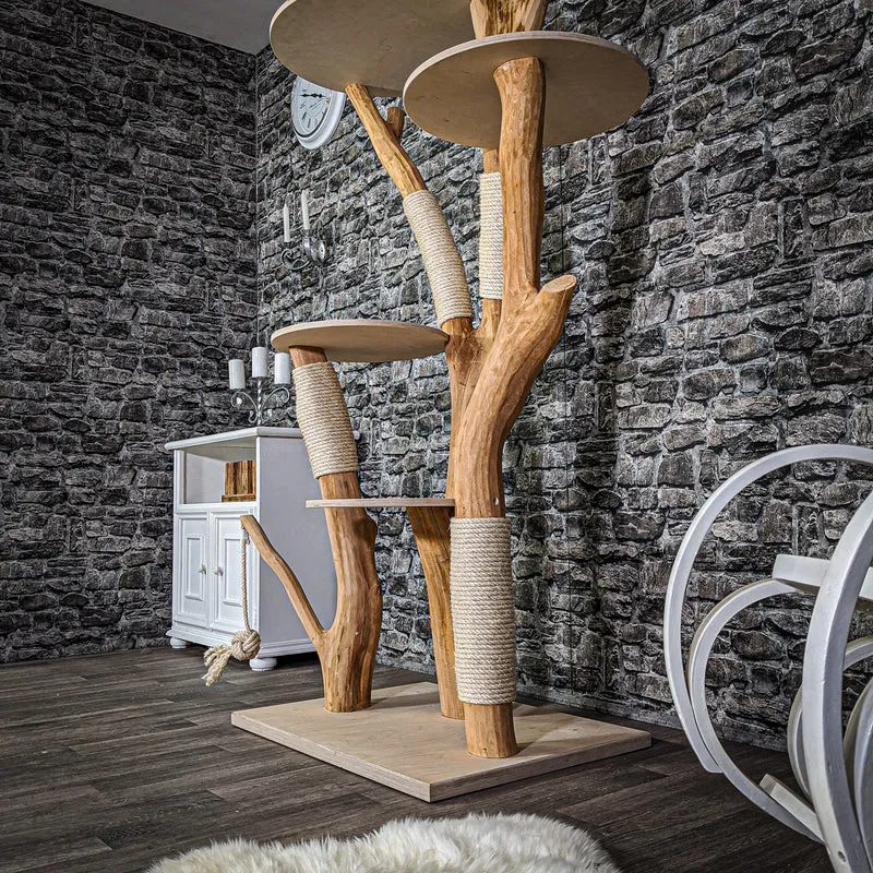 Naturkratzbaum 2143 Kratzbaum Natur Holz Design 205 cm hoch