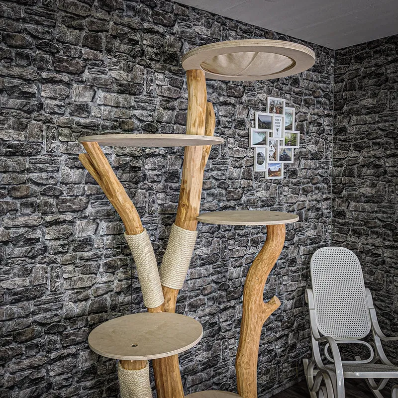 Naturkratzbaum 2143 Kratzbaum Natur Holz Design 205 cm hoch
