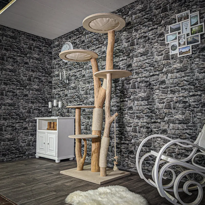 Naturkratzbaum 2134 Kratzbaum Natur Holz Design 203 cm hoch