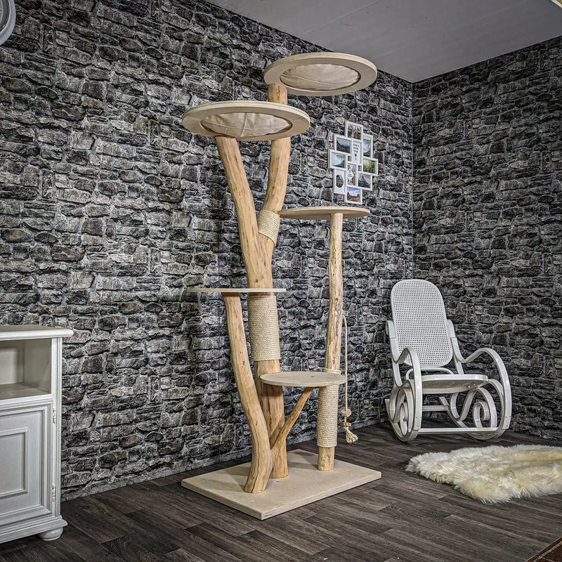 Naturkratzbaum 2134 Kratzbaum Natur Holz Design 203 cm hoch