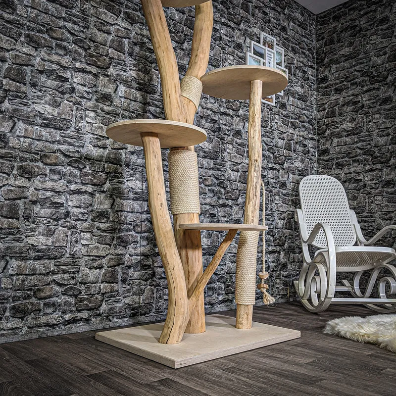 Naturkratzbaum 2134 Kratzbaum Natur Holz Design 203 cm hoch