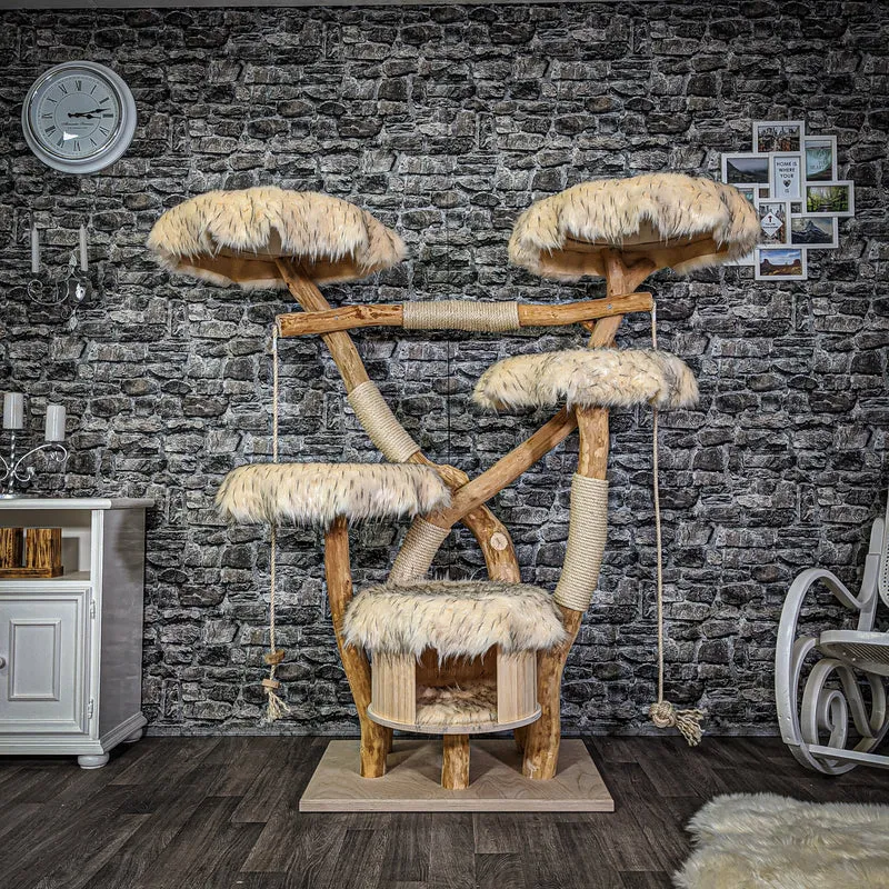 Naturkratzbaum 2140 Kratzbaum Natur Holz Design 155 cm hoch
