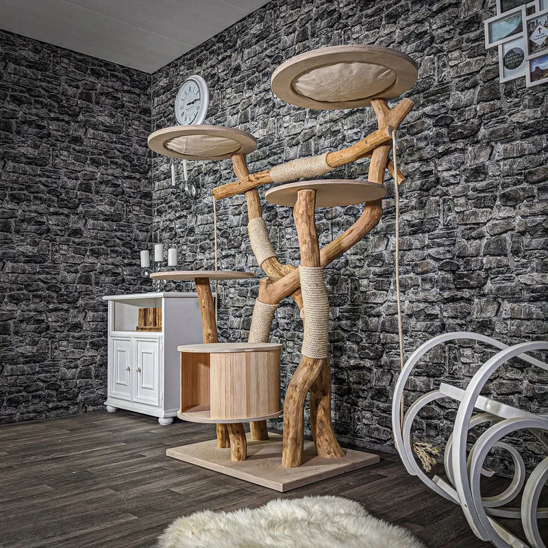 Naturkratzbaum 2140 Kratzbaum Natur Holz Design 155 cm hoch