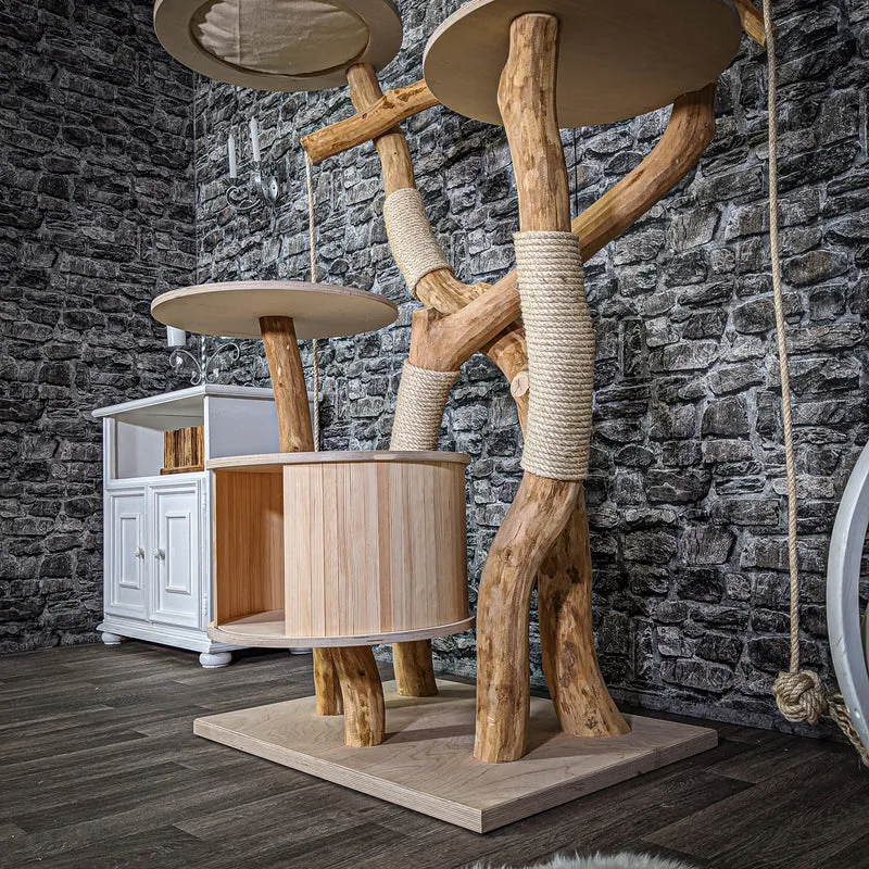 Naturkratzbaum 2140 Kratzbaum Natur Holz Design 155 cm hoch