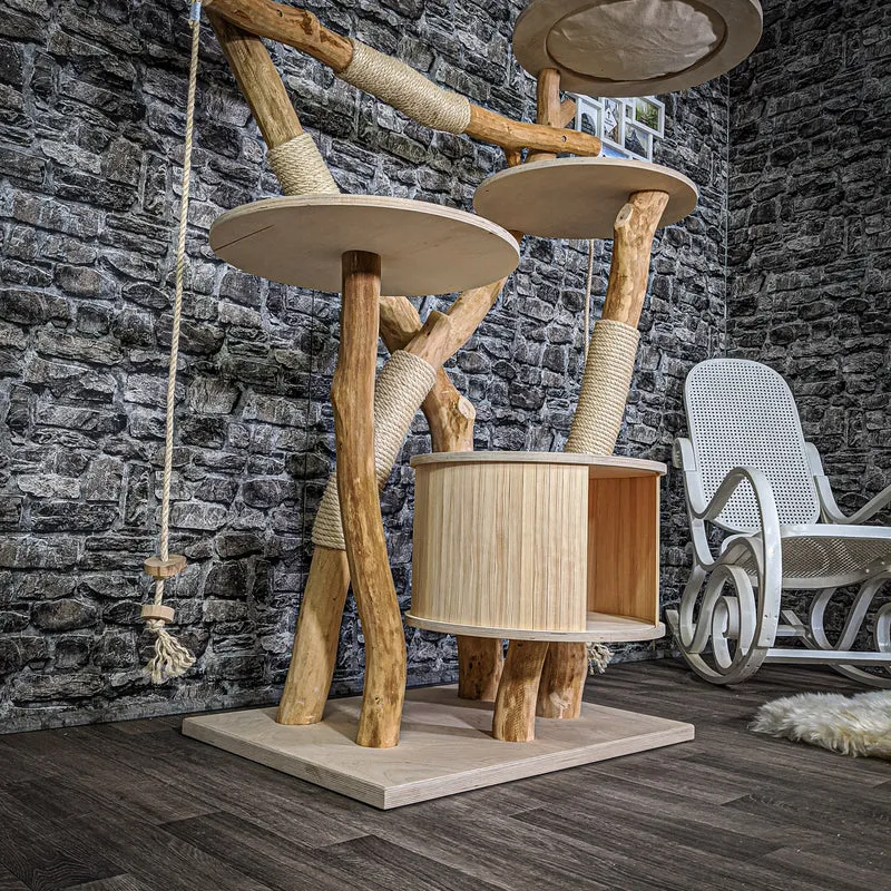 Naturkratzbaum 2140 Kratzbaum Natur Holz Design 155 cm hoch