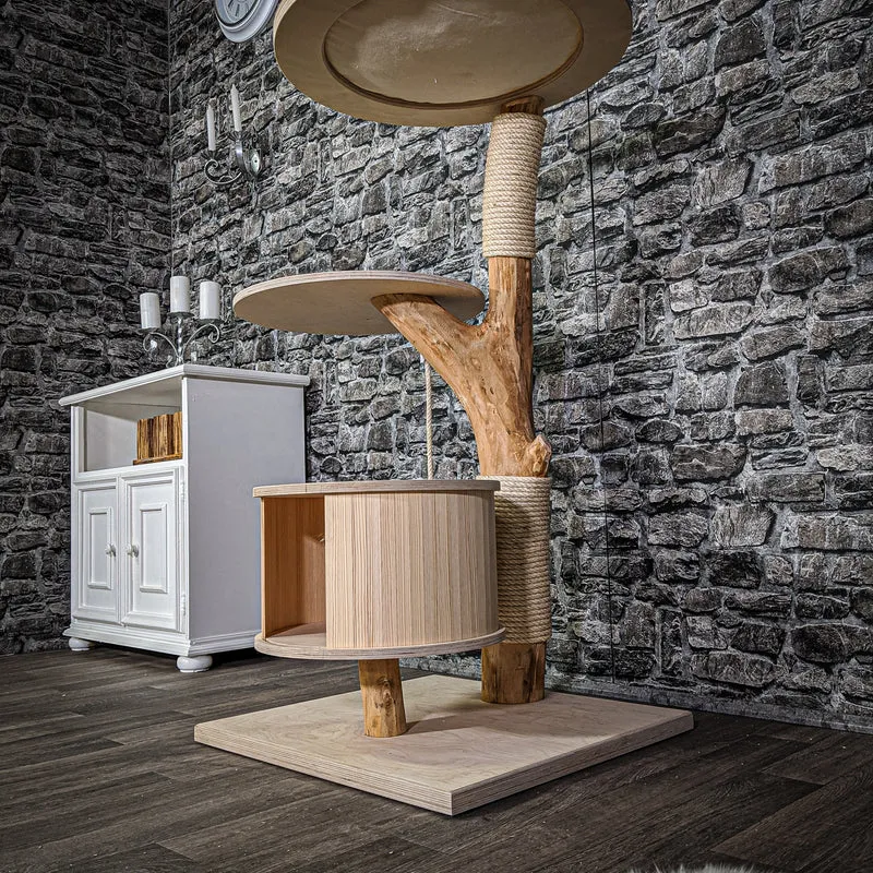 Naturkratzbaum 2139 Kratzbaum Natur Holz Design 115 cm hoch
