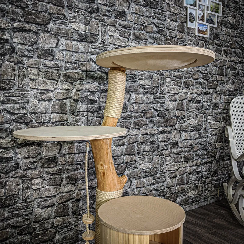 Naturkratzbaum 2139 Kratzbaum Natur Holz Design 115 cm hoch
