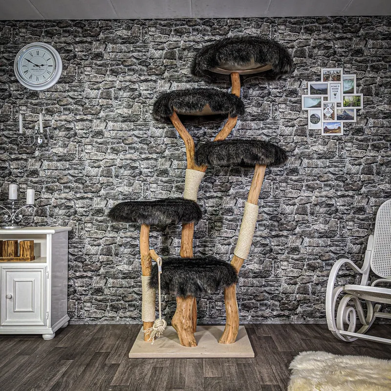 Naturkratzbaum 2138 Kratzbaum Natur Holz Design 200 cm hoch