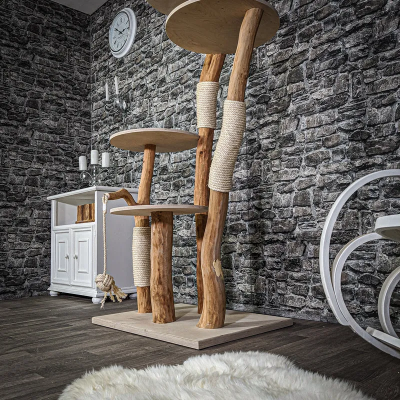 Naturkratzbaum 2138 Kratzbaum Natur Holz Design 200 cm hoch