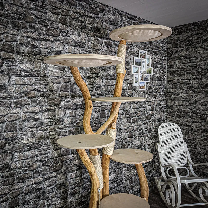 Naturkratzbaum 2137 Kratzbaum Natur Holz Design 205 cm hoch
