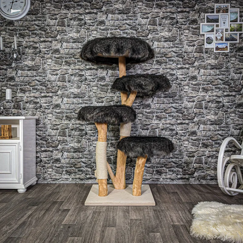 Naturkratzbaum 2136 Kratzbaum Natur Holz Design 145 cm hoch