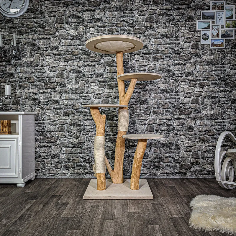 Naturkratzbaum 2136 Kratzbaum Natur Holz Design 145 cm hoch