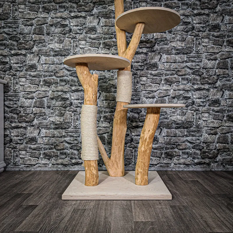 Naturkratzbaum 2136 Kratzbaum Natur Holz Design 145 cm hoch