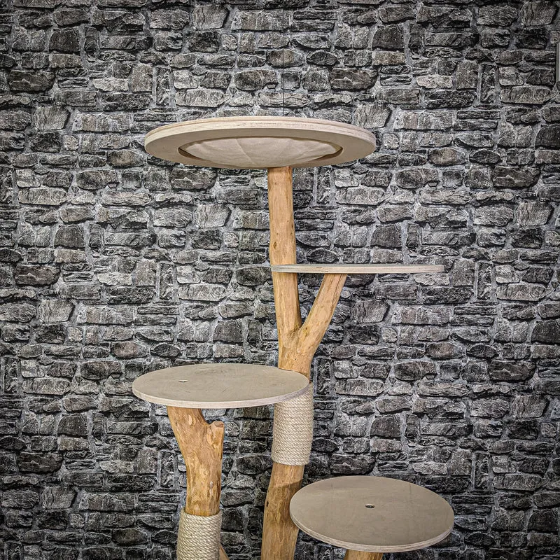Naturkratzbaum 2136 Kratzbaum Natur Holz Design 145 cm hoch