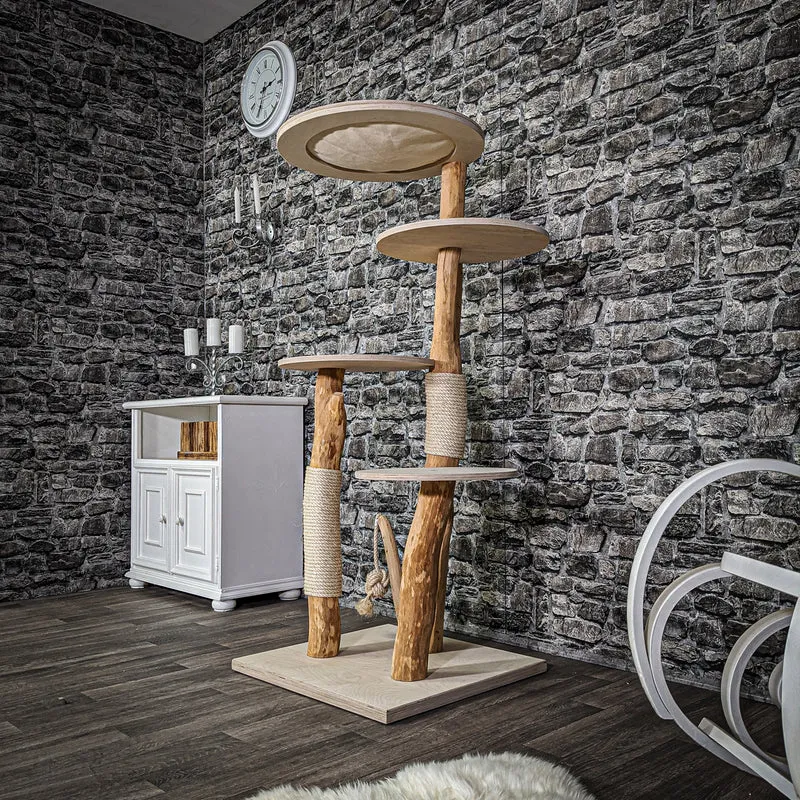 Naturkratzbaum 2136 Kratzbaum Natur Holz Design 145 cm hoch