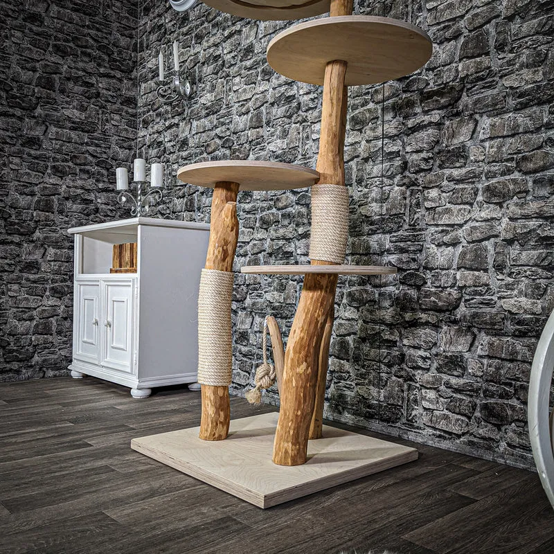 Naturkratzbaum 2136 Kratzbaum Natur Holz Design 145 cm hoch
