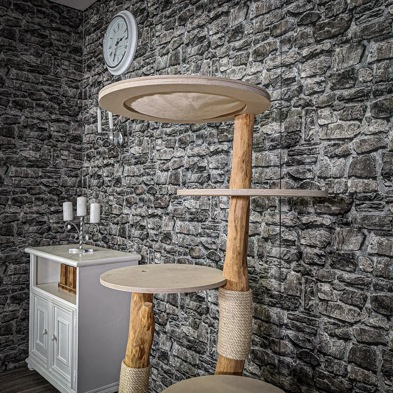 Naturkratzbaum 2136 Kratzbaum Natur Holz Design 145 cm hoch