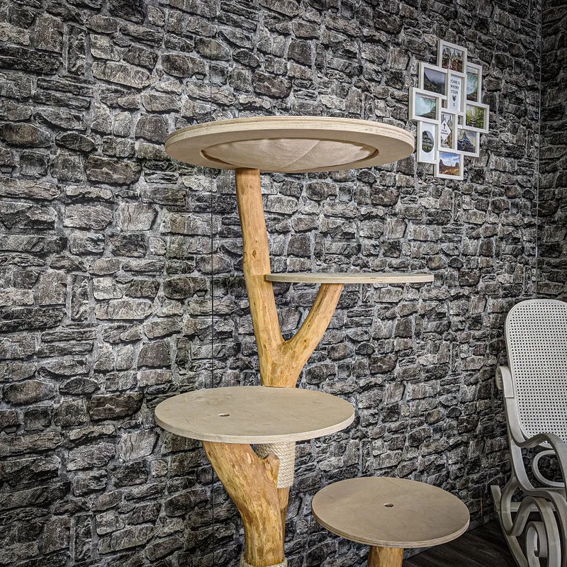 Naturkratzbaum 2136 Kratzbaum Natur Holz Design 145 cm hoch