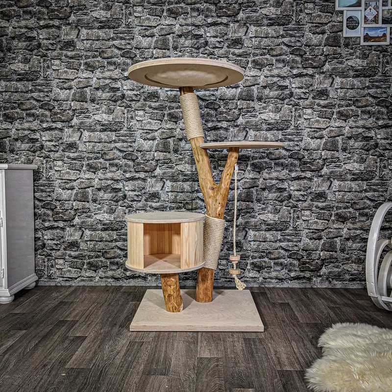 Naturkratzbaum 2132 Kratzbaum Natur Holz Design 125 cm hoch