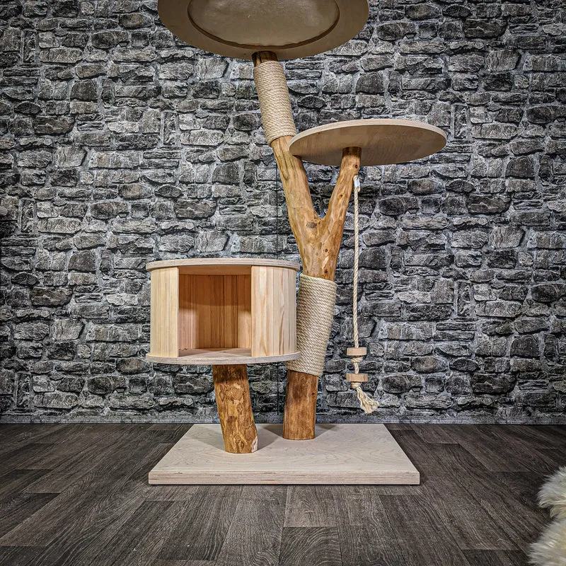 Naturkratzbaum 2132 Kratzbaum Natur Holz Design 125 cm hoch